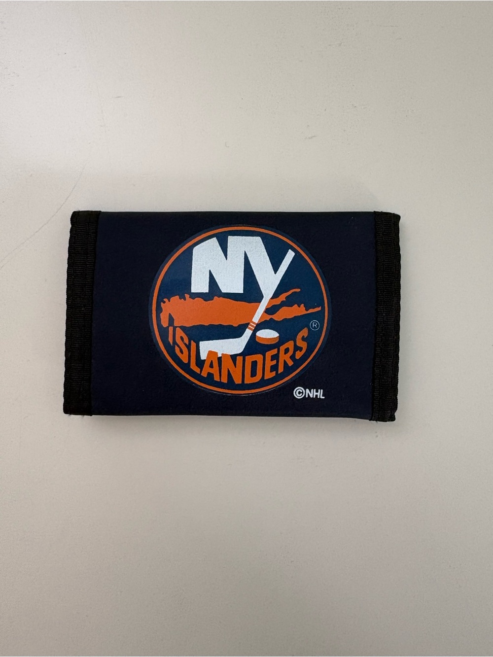 NHL New York Islanders Tri Fold Wallet - Navy, Orange & White with Velcro
